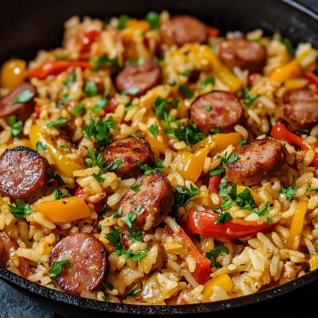 SAUSAGE AND RICE SKILLET