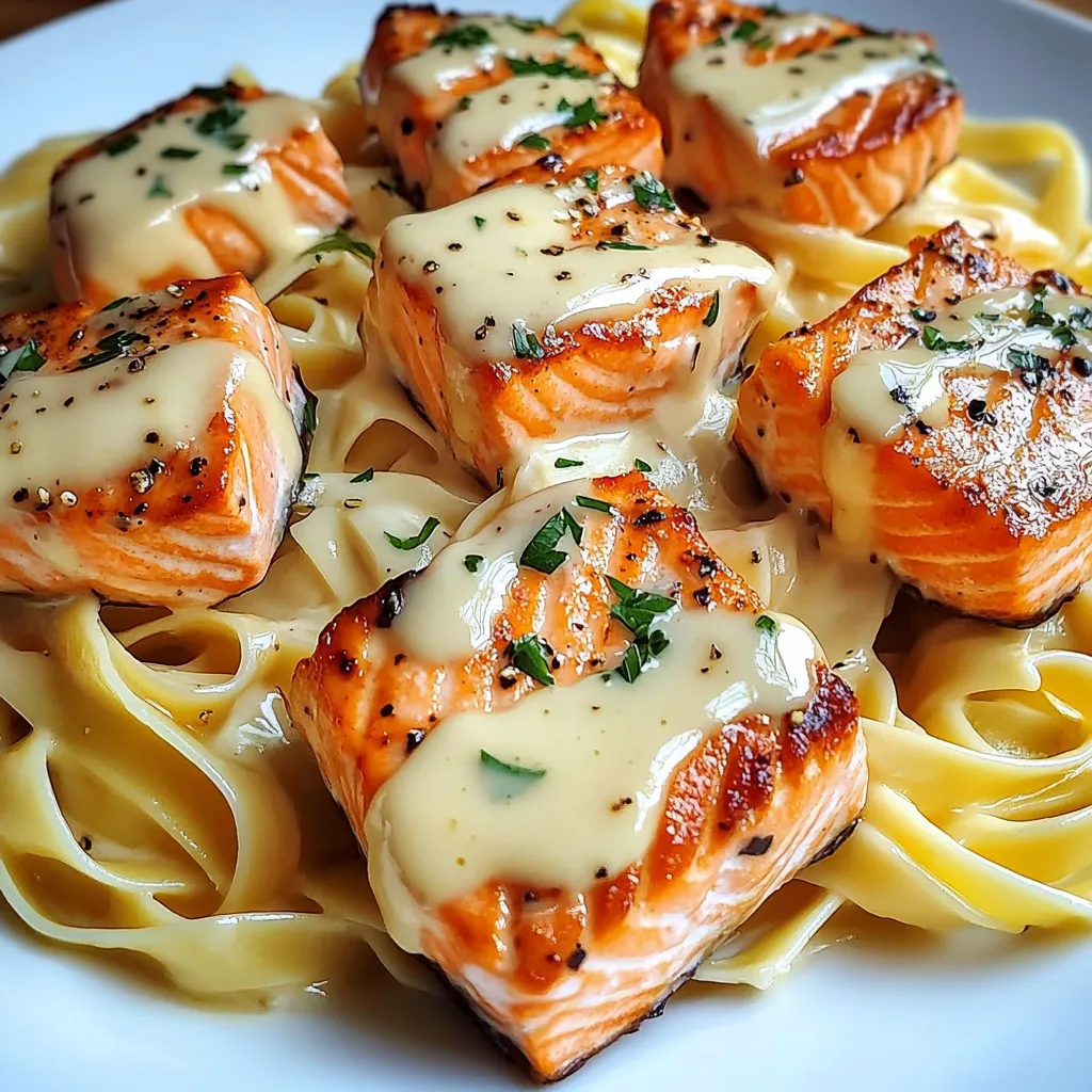 Creamy Garlic Butter Salmon Pasta