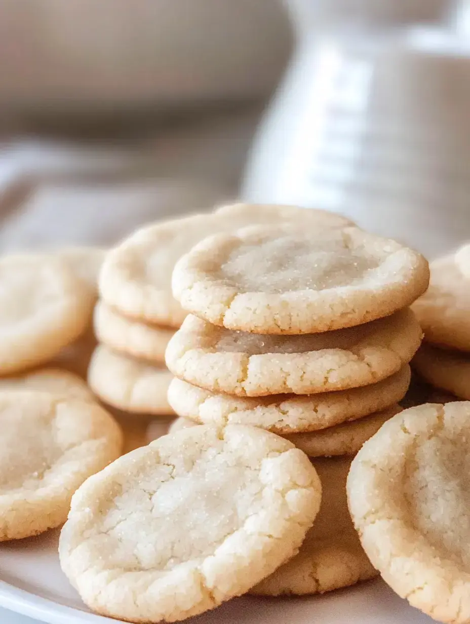 A close-up of a plate stacked with golden-brown, buttery cookies.