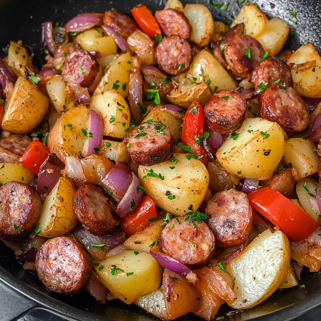 potatoes and smoked sausage