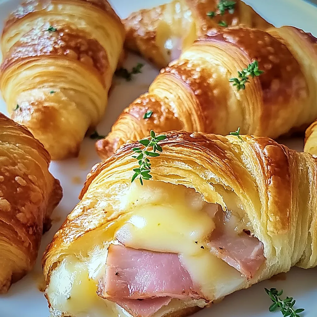 Baked Ham and Cheese Croissants