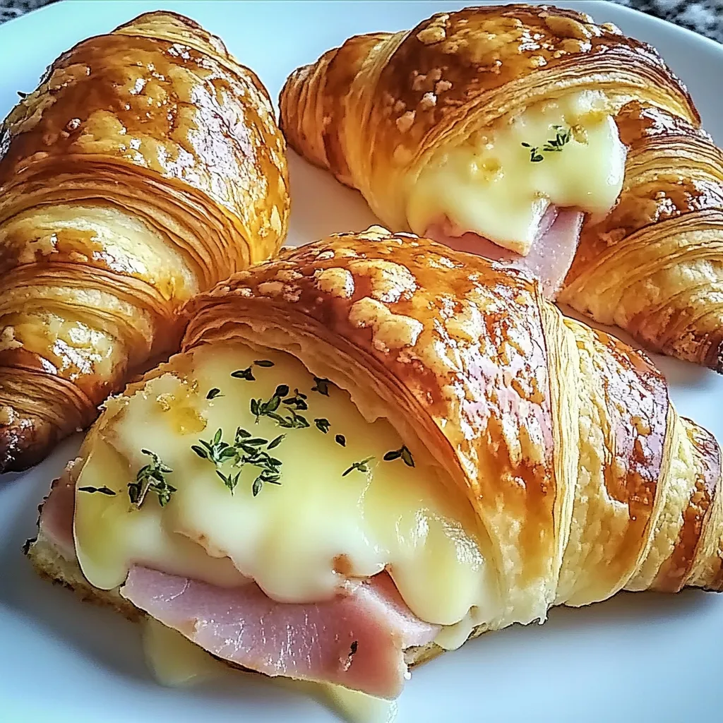 Baked Ham and Cheese Croissants Recipe