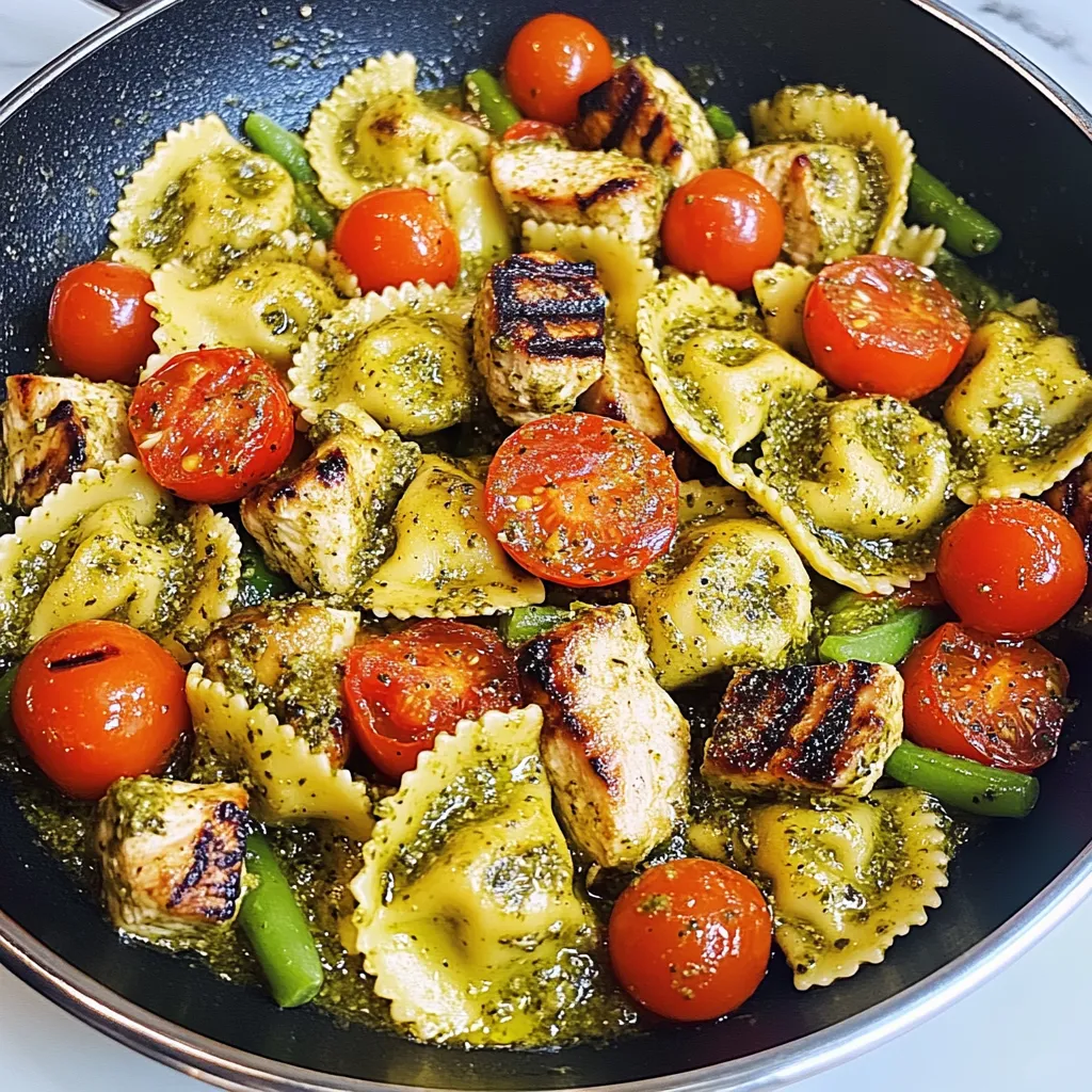 Chicken Ravioli with Pesto and Veggies