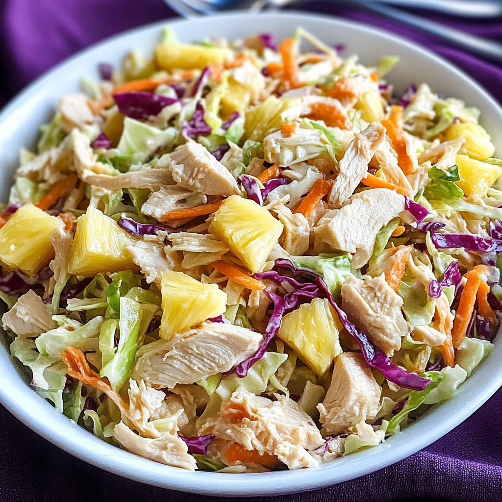 Tropical Chicken Slaw with Pineapple Vinaigrette