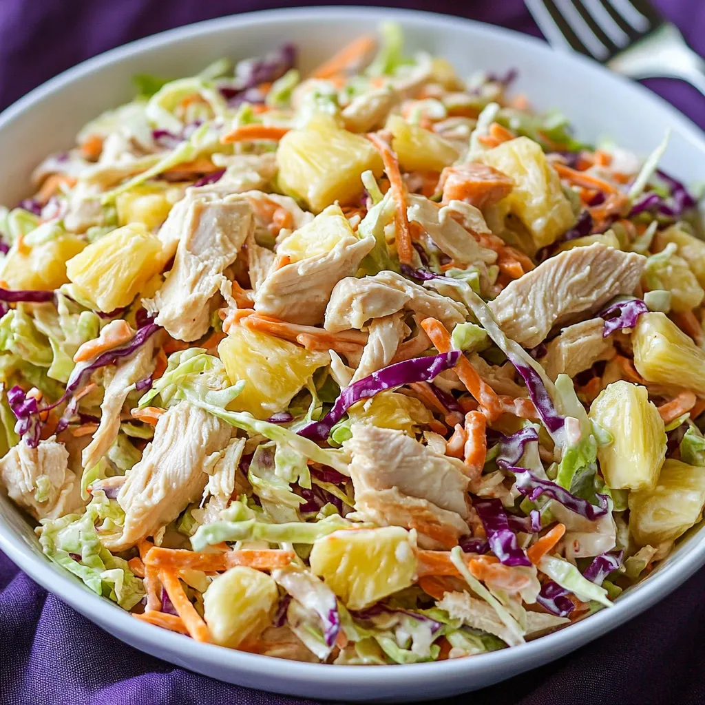Tropical Chicken Slaw with Pineapple Vinaigrette Recipe