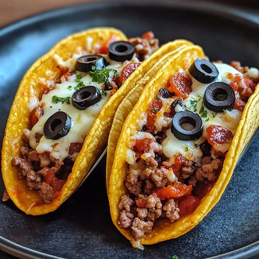 Easy Meat Lovers Pizza Tacos