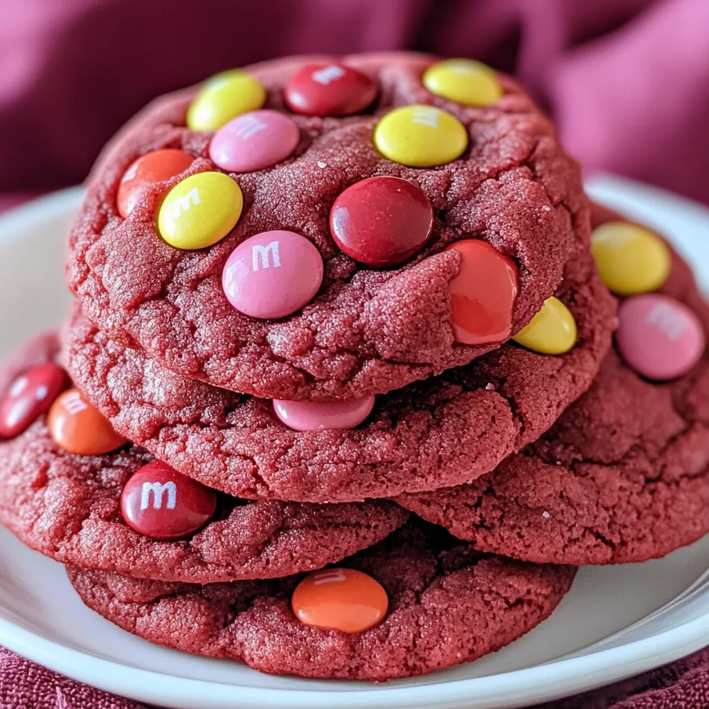 Red Velvet M&M Cake Mix Cookies