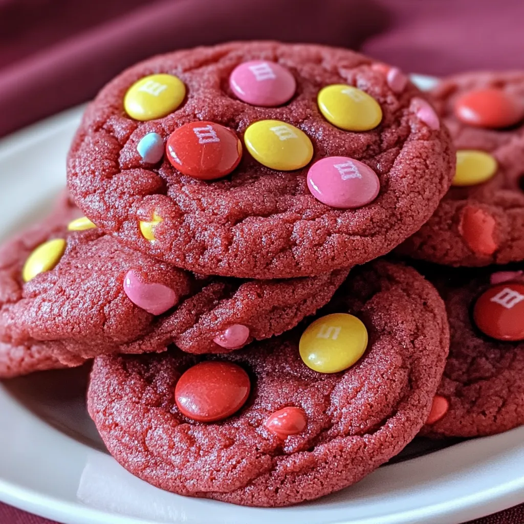 Red Velvet M&M Cake Mix Cookies Recipe
