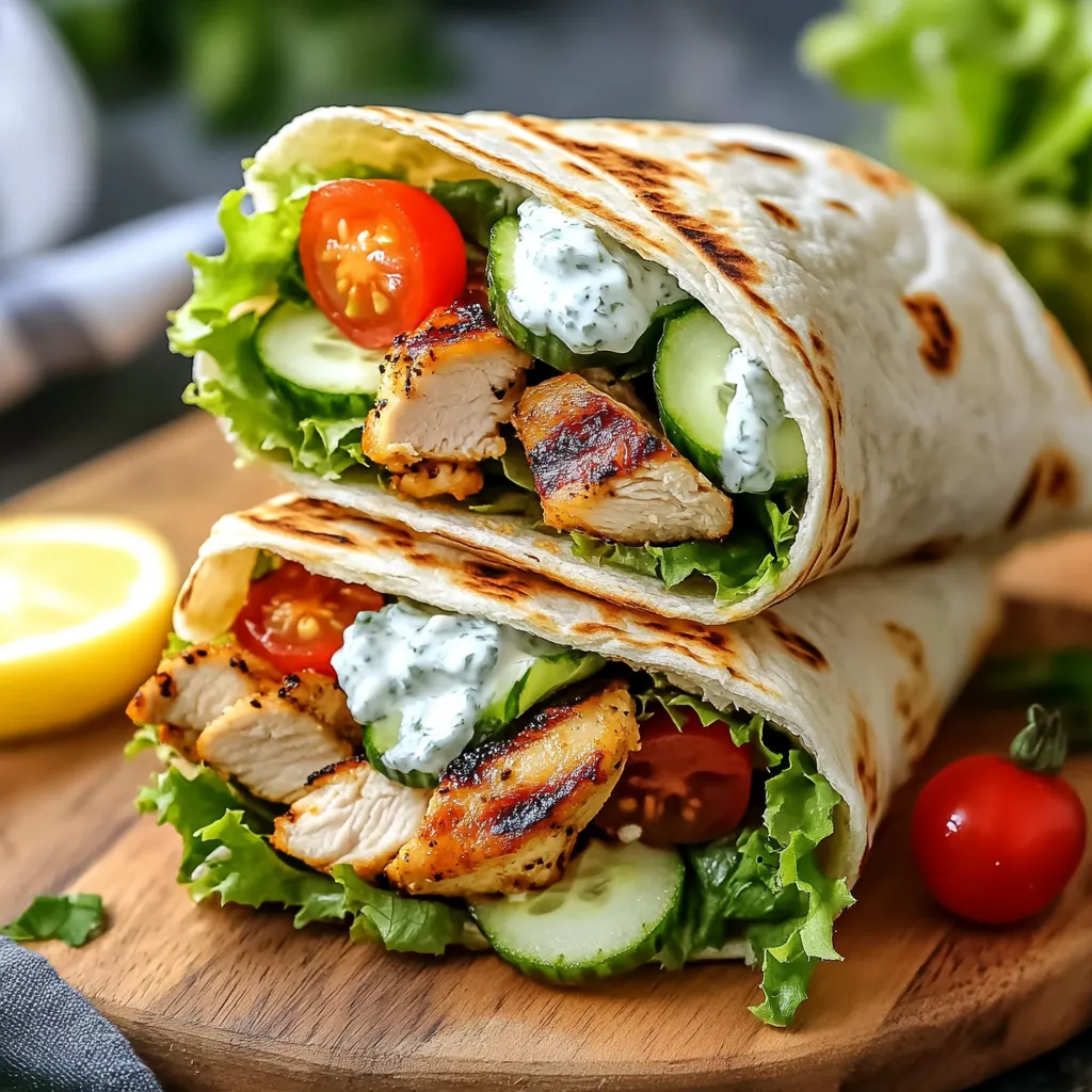 Mediterranean Chicken Gyros with Creamy Feta Tzatziki Delight