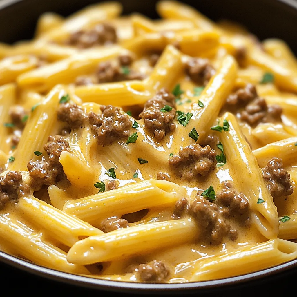 Creamy Velveeta Beef Stroganoff and Penne Pasta Recipe