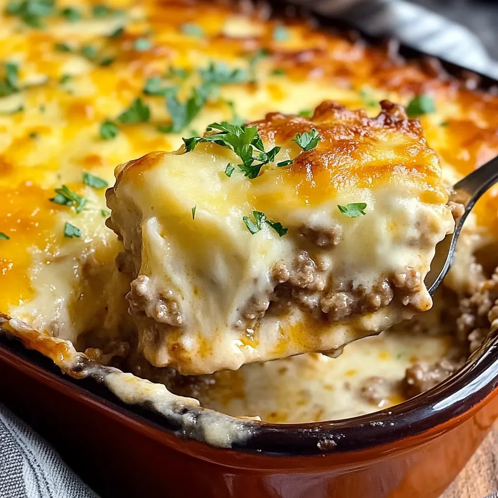 Easy Cheddar Bay Ground Beef Cobbler