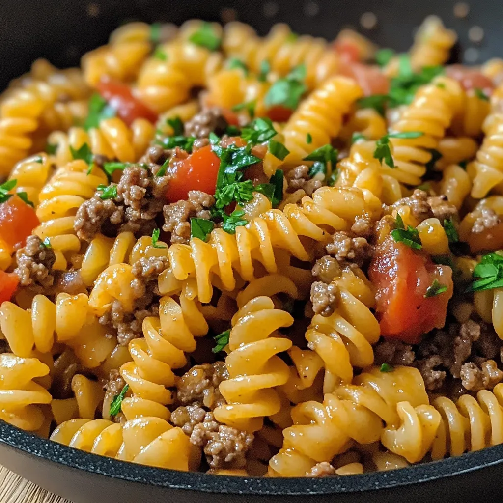One Pot Beef Taco Pasta