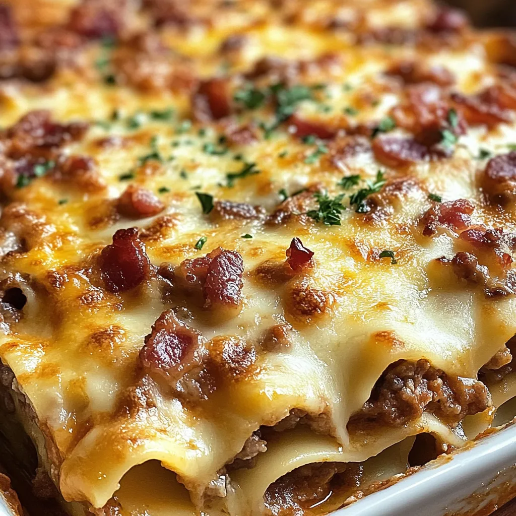 A casserole with meat and cheese.