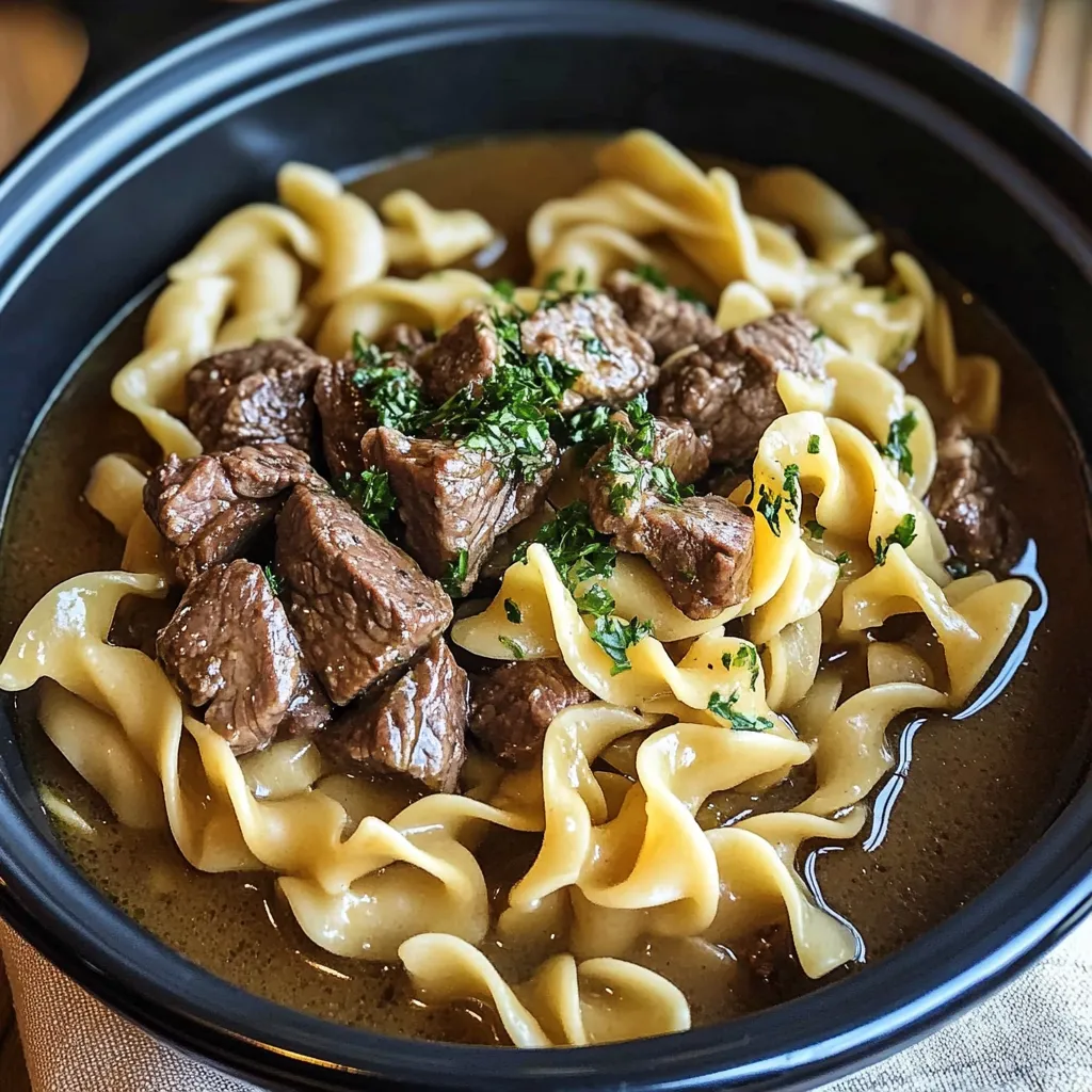 Slow Cooker Beef and Noodles Recipe