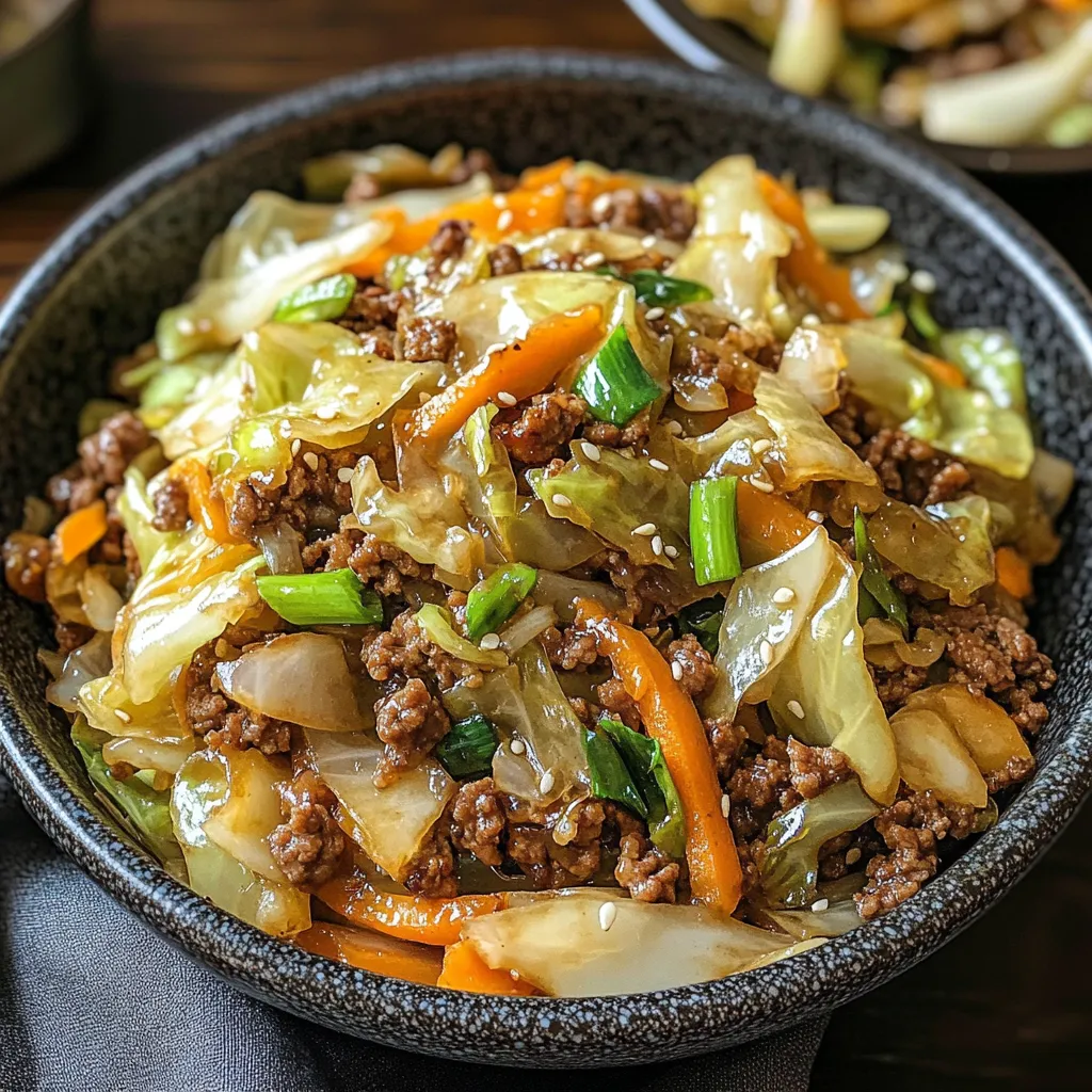 Chinese Ground Beef and Cabbage Stir Fry Recipe