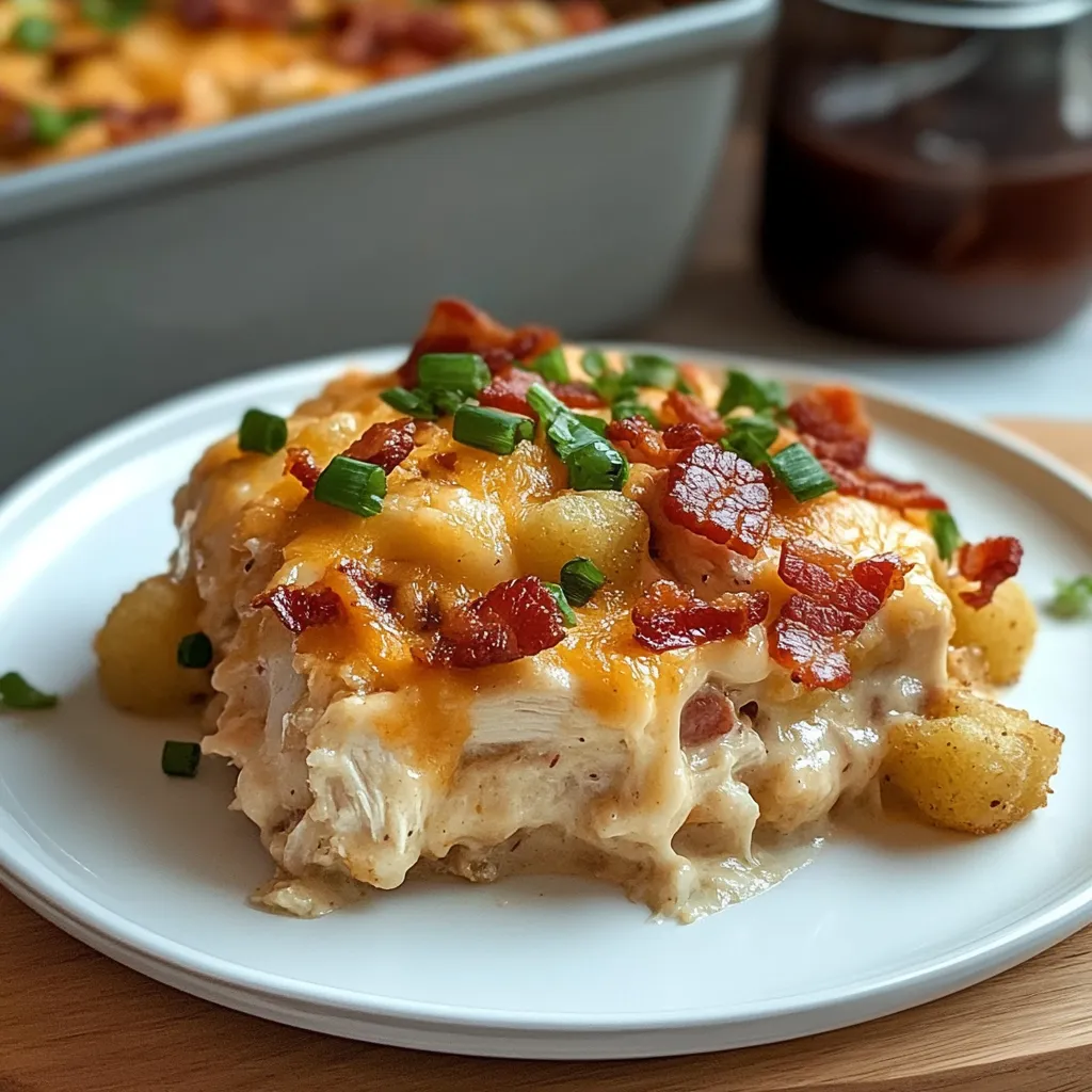 A plate of food with bacon and cheese.
