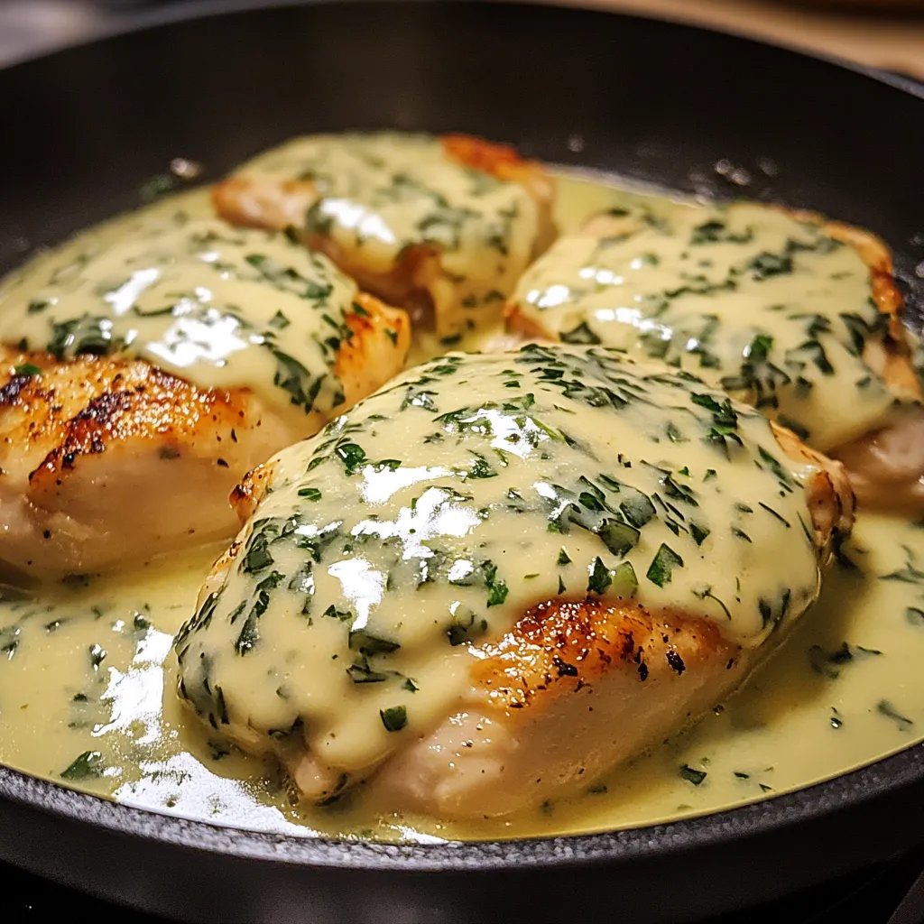 Mozzarella Chicken in Basil Cream Sauce