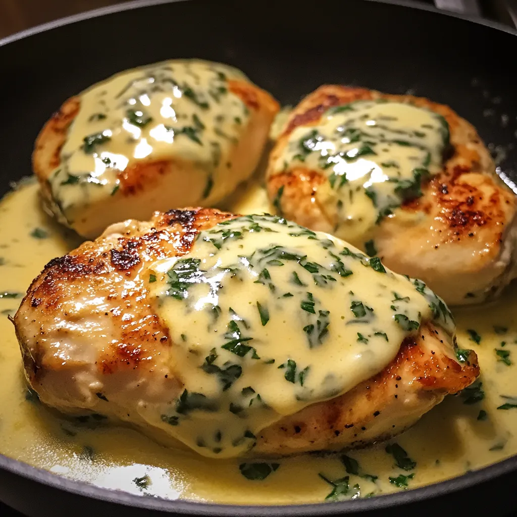 Mozzarella Chicken in Basil Cream Sauce Recipe