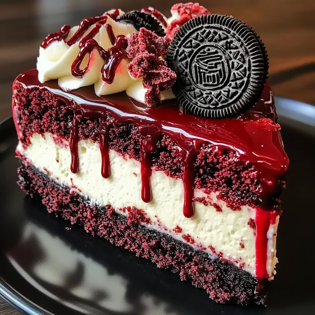 A slice of cake with a cookie on top.