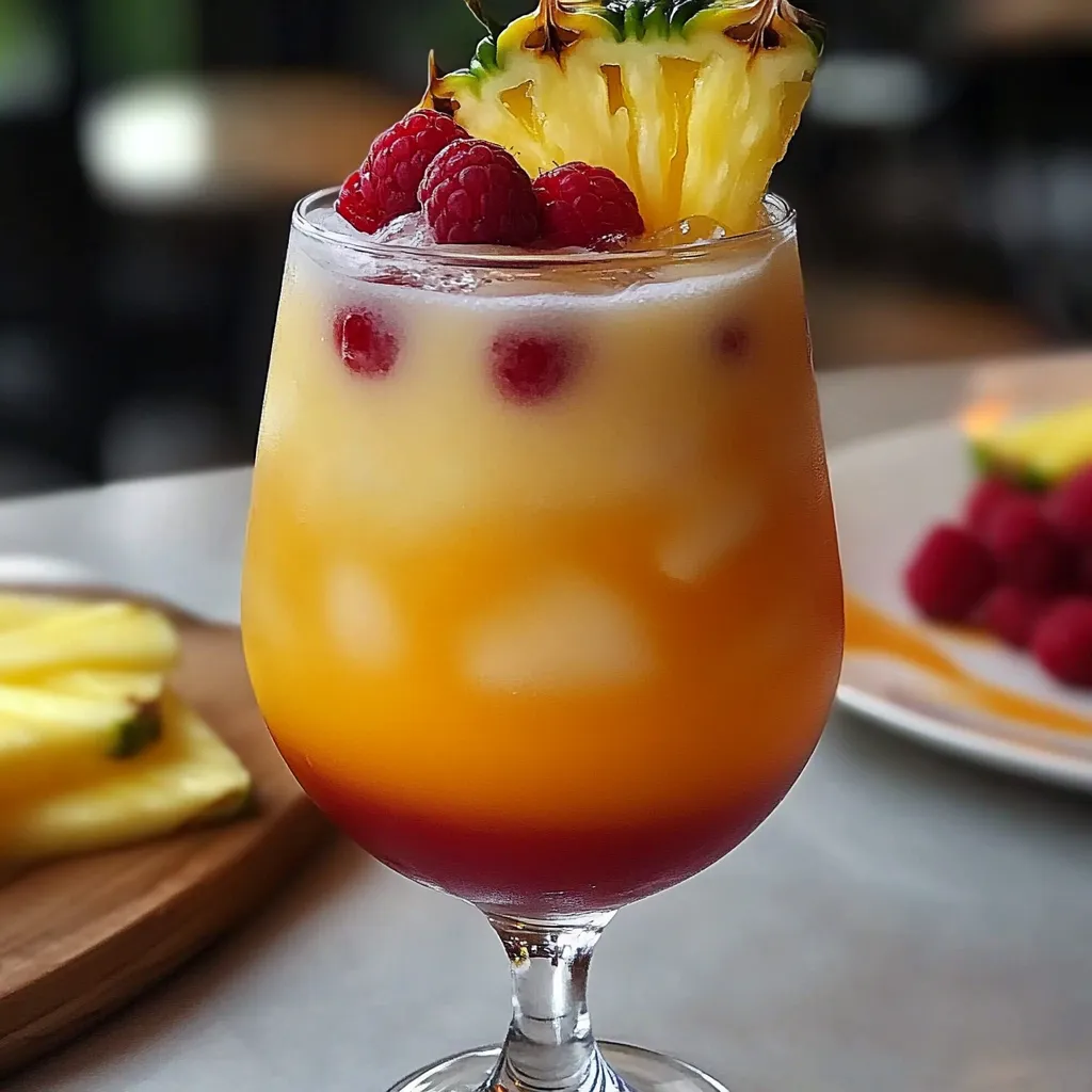 A glass of pineapple juice with a pineapple wedge on top.