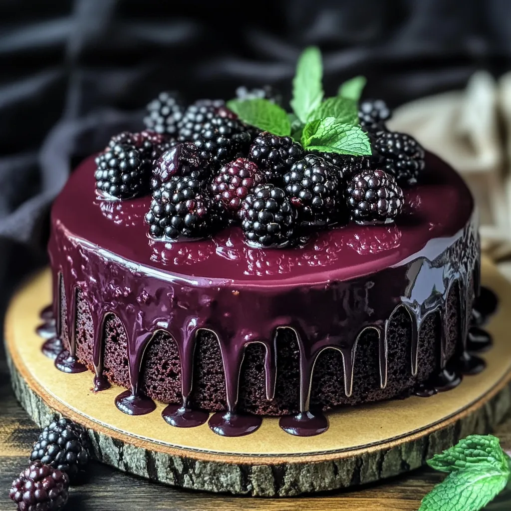 Easy Blackberry Velvet Gothic Cake