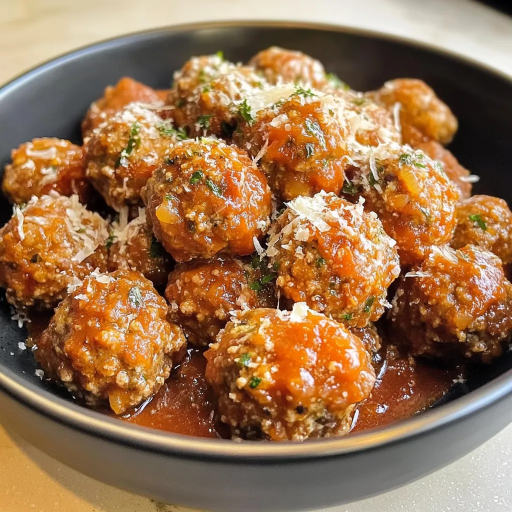 A bowl of meatballs with sauce.