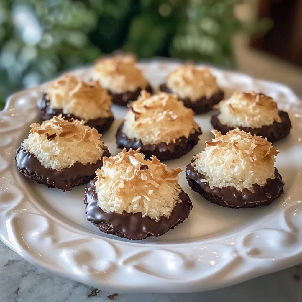 A plate of cookies with coconut topping.