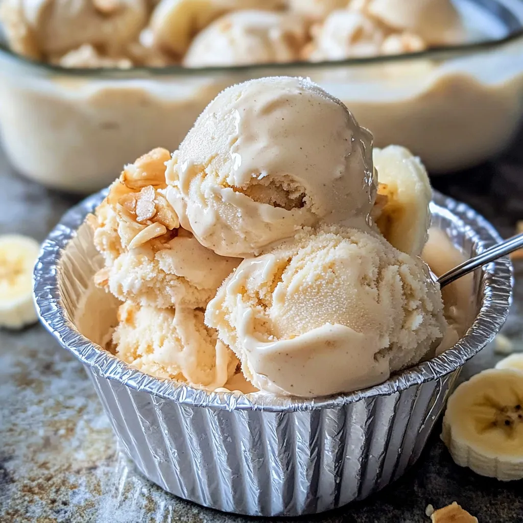 A bowl of ice cream with bananas.