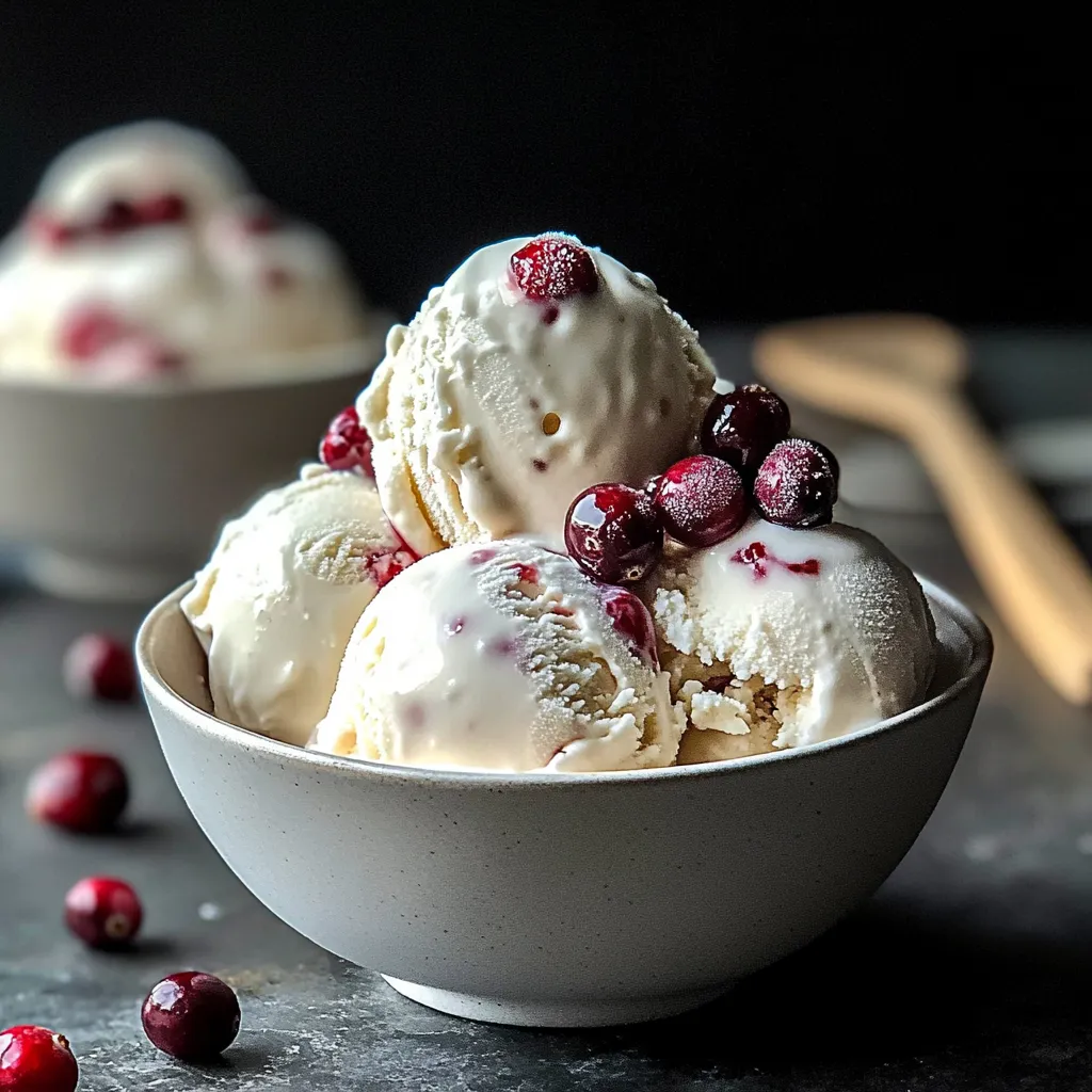 Bowl of ice cream with berries on top.