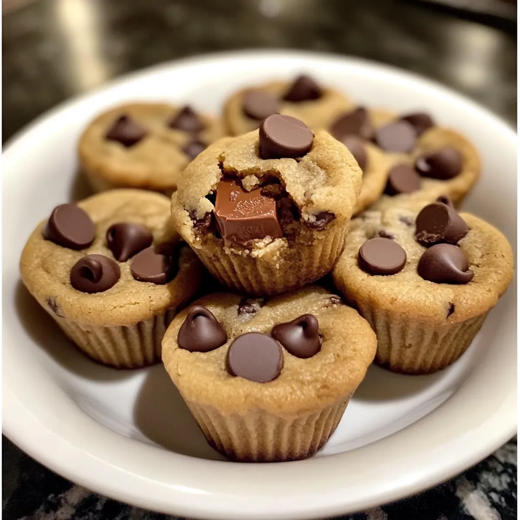 A plate of chocolate chip cookies with a bite taken out of one.