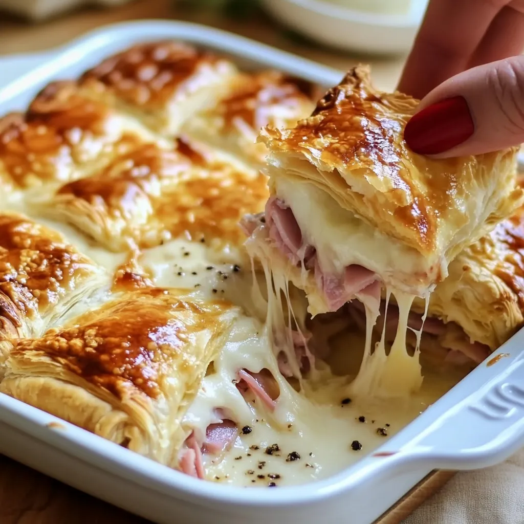 A hand is grabbing a piece of food from a dish.