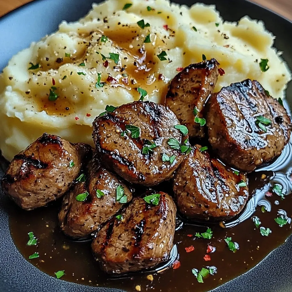 A plate of meat and potatoes.