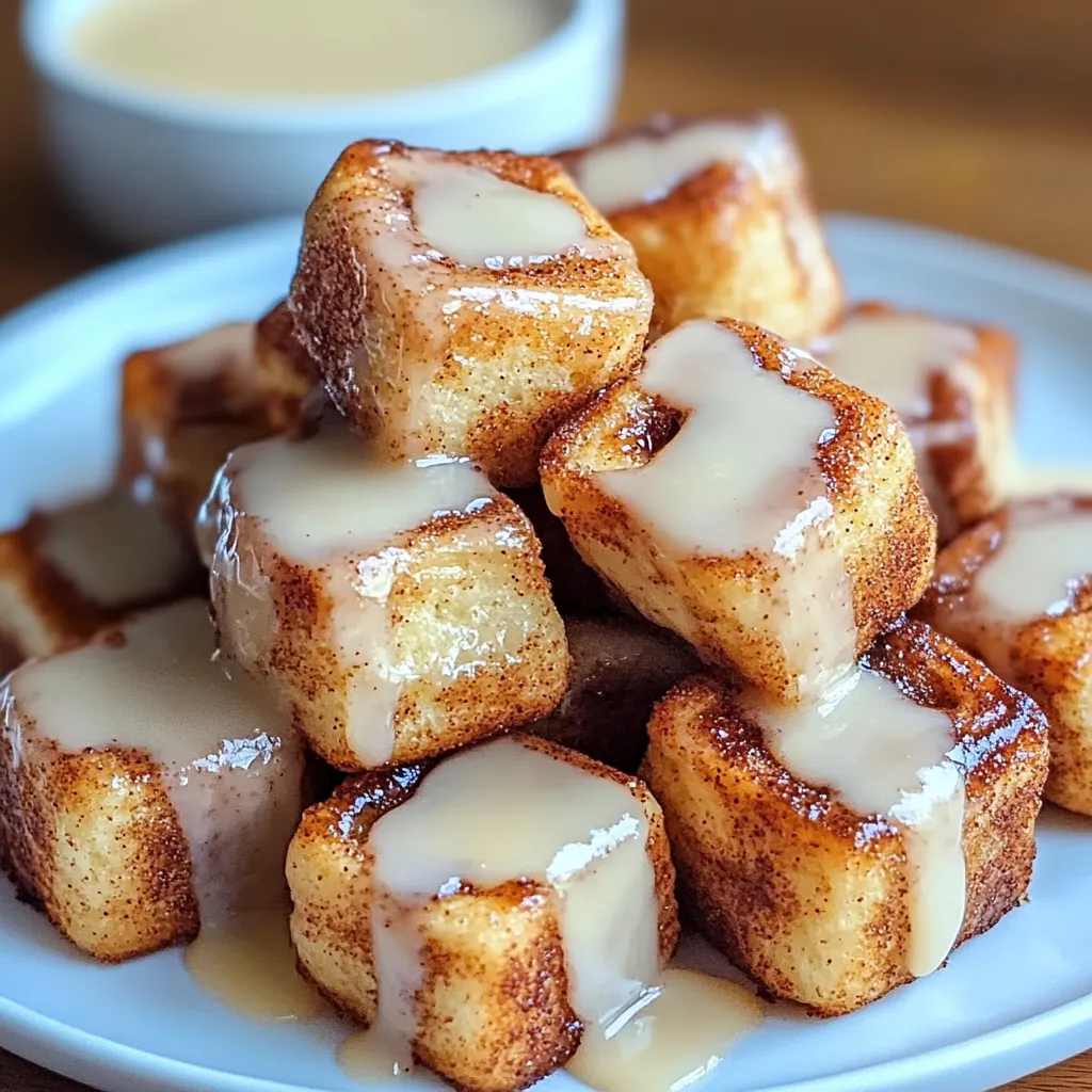 A plate of cinnamon rolls with icing.