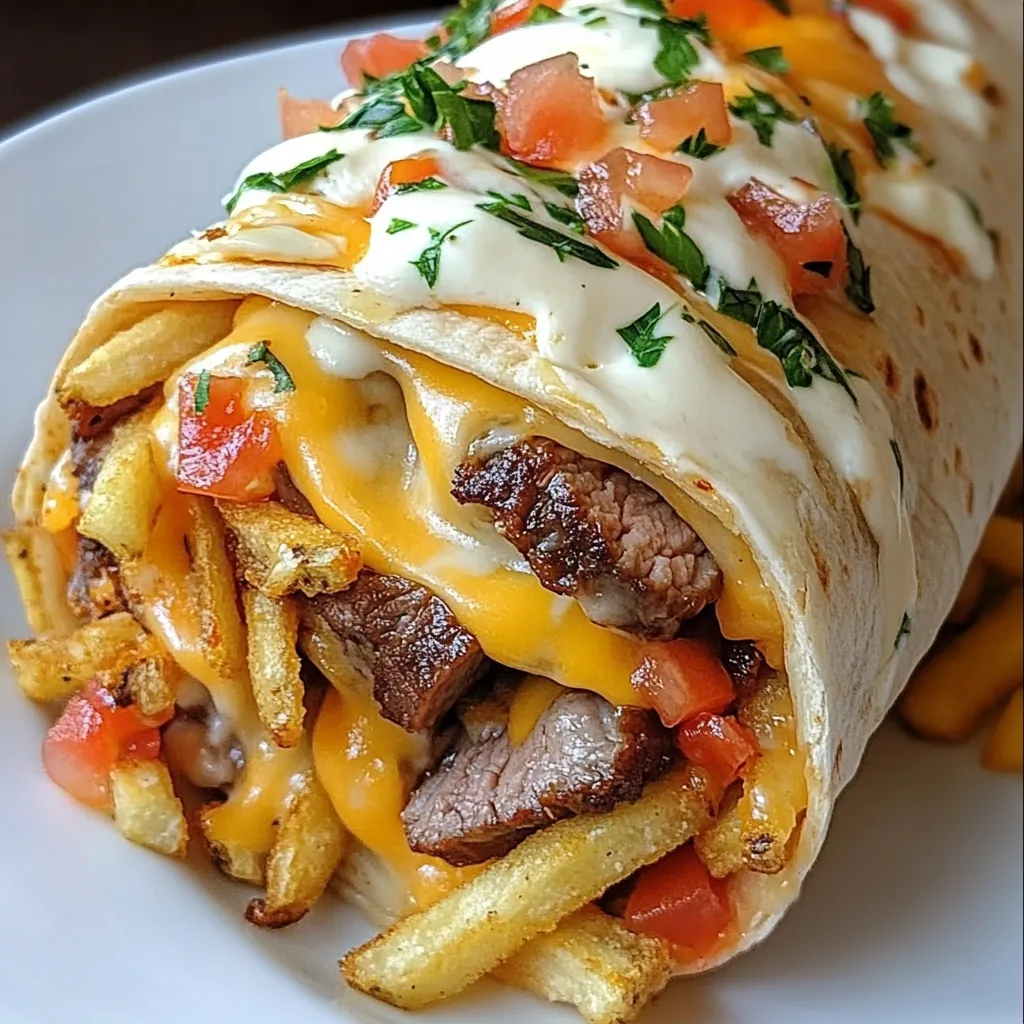 A burrito filled with meat and cheese.