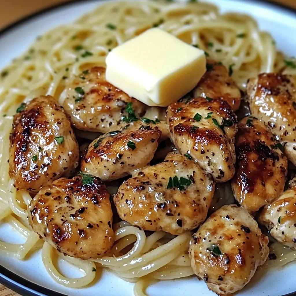 A plate of food with noodles and meat.