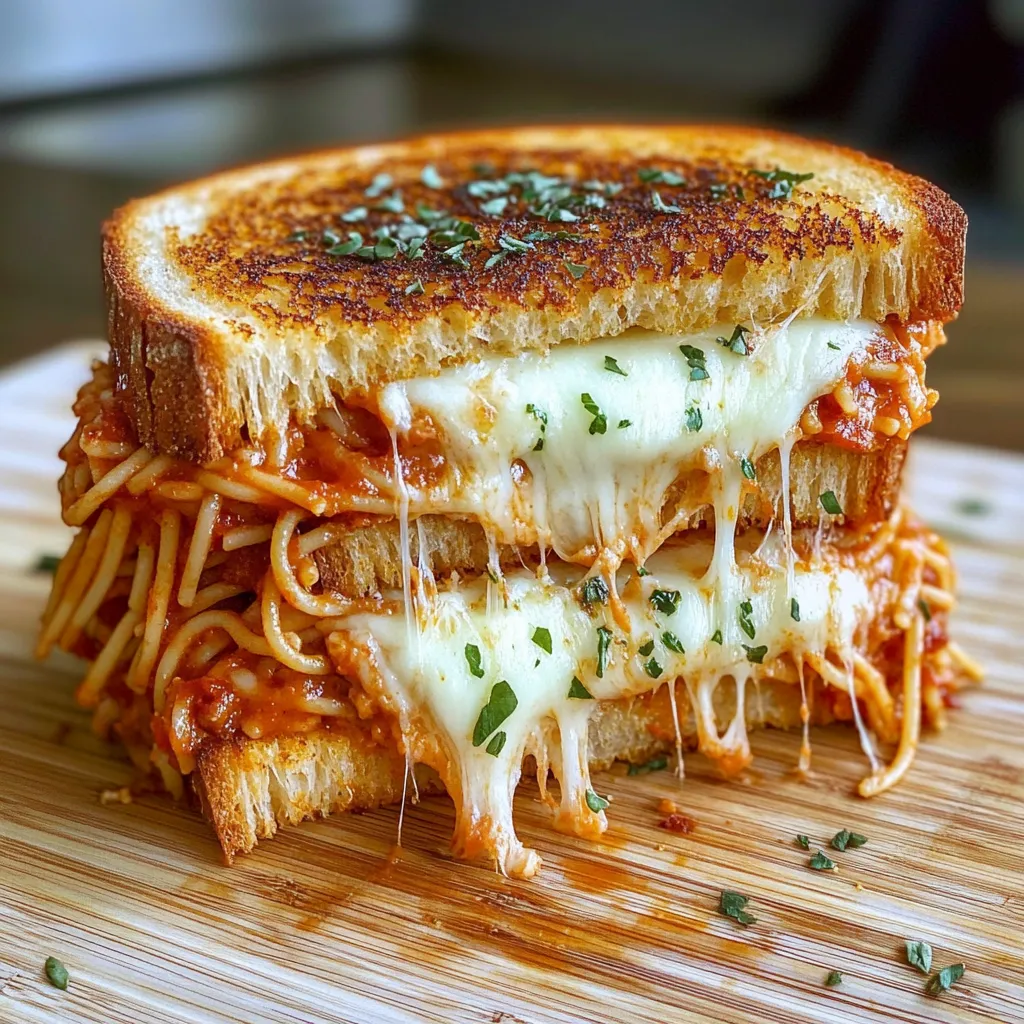 A sandwich with meat and cheese on a wooden table.