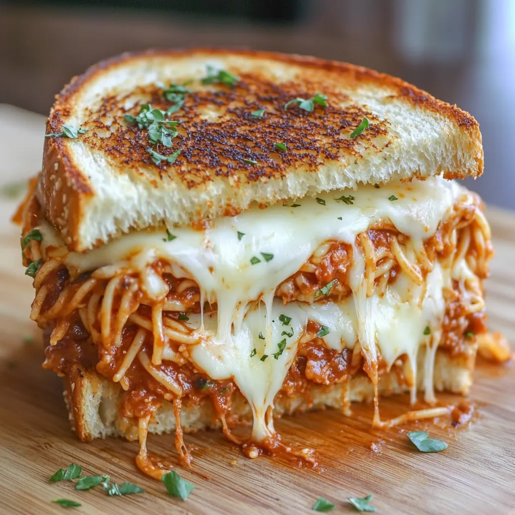 A sandwich with meat and cheese on a wooden table.