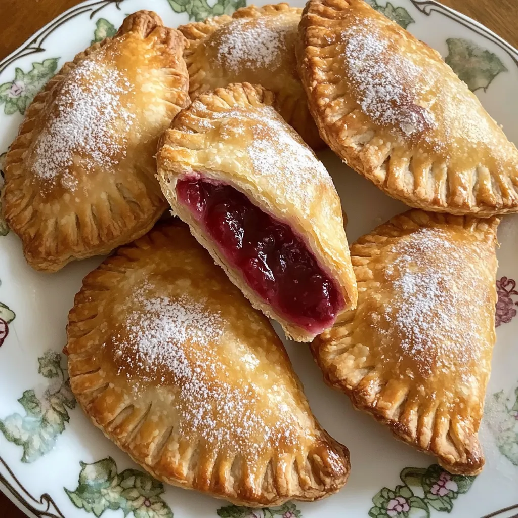 A plate of pastries with jelly in the middle.