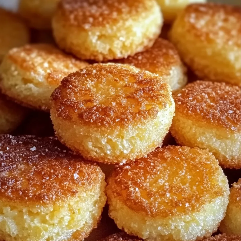A pile of sugar coated doughnuts.