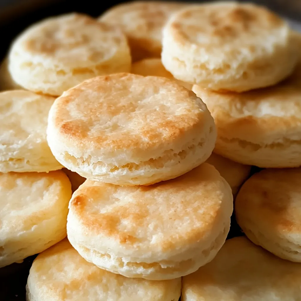 A stack of biscuits on a plate.