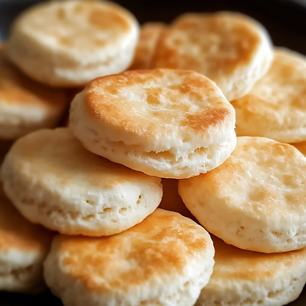 A stack of biscuits on a plate.